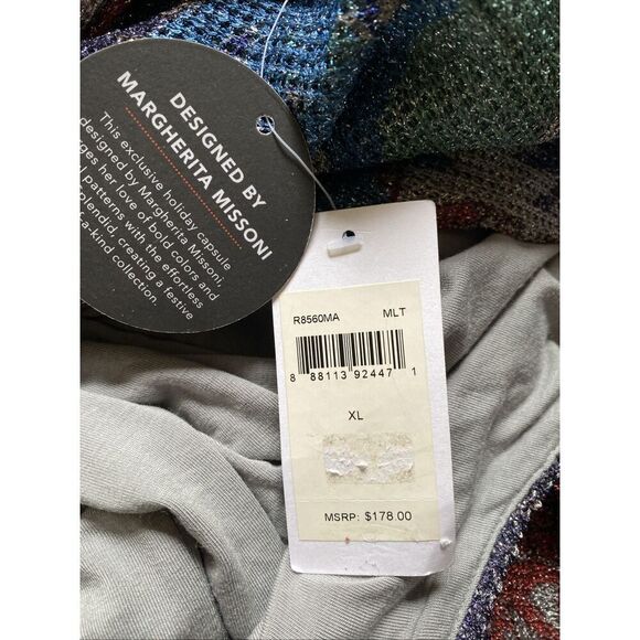 Splendid x Margherita Romper Size XL Metallic Floral Long Sleeve Missoni NEW - Picture 7 of 7